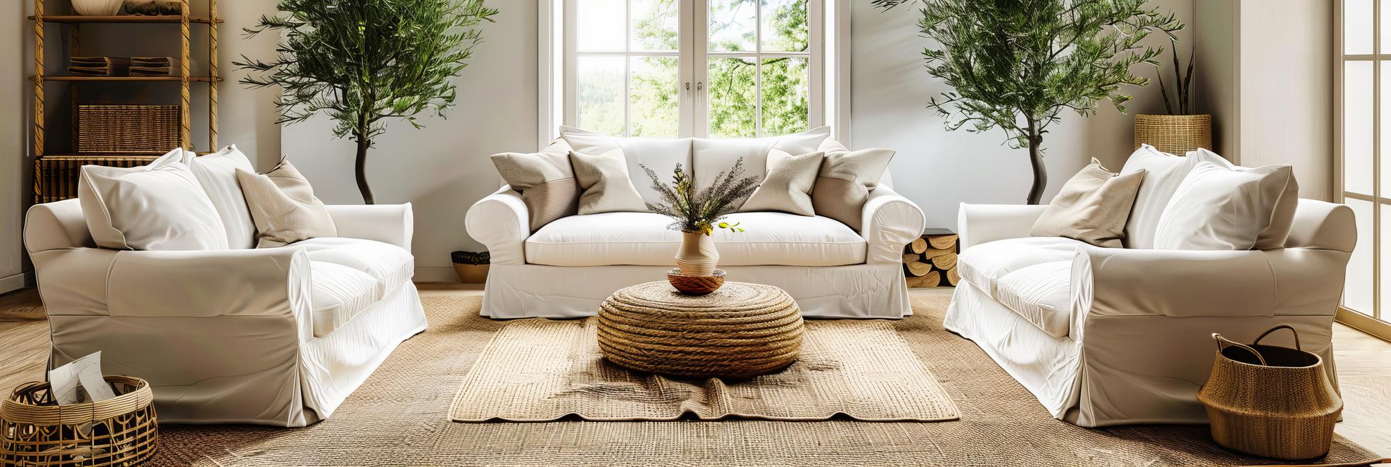 Living luminos, amenajat pentru vânzare, mobilier neutru